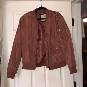 Rose gold bomber jacket